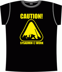 Прикольные футболки: sysadmin at work black